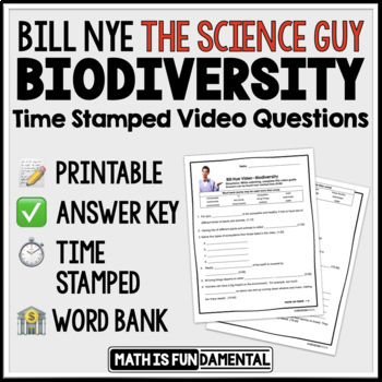 Preview of Bill Nye the Science Guy | Biodiversity | Printable & Digital Video Questions