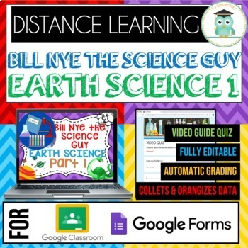 Preview of Bill Nye the Science Guy EARTH SCIENCE PART 1 BUNDLE Google Forms Video Quiz