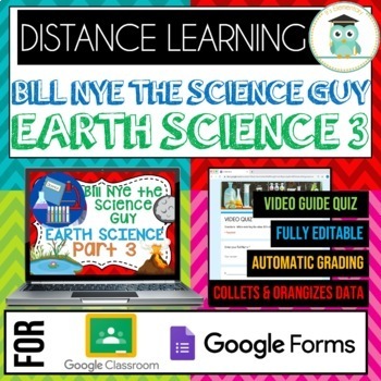 Preview of Bill Nye the Science Guy EARTH SCIENCE PART 3 BUNDLE Google Forms Video Quiz