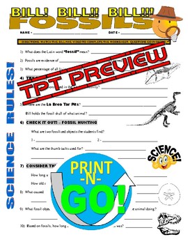 bill nye the science guy fossils dinosaurs video worksheet key sub