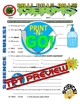 bill nye the science guy germs video worksheet health