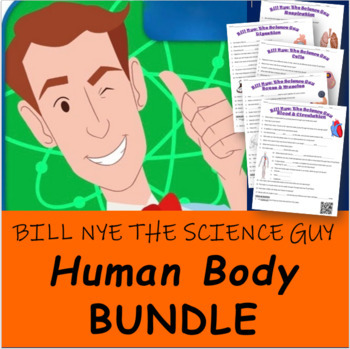Preview of Bill Nye the Science Guy HUMAN BODY Bundle | 12 Video Worksheets