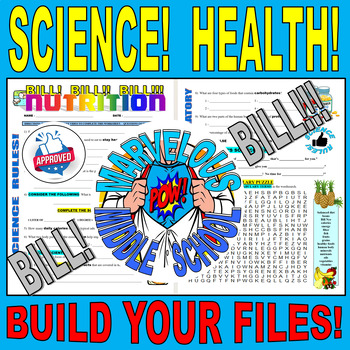 Bill Nye the Science Guy : HUMAN BODY BUNDLE #2 (8 sheets / distance  learning)