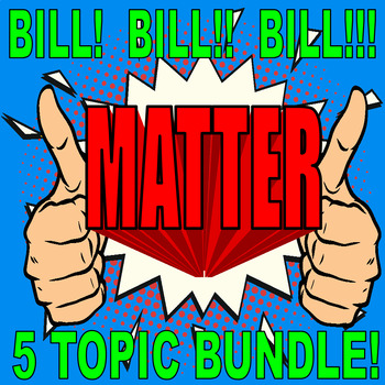 Preview of Bill Nye the Science Guy : MATTER (5 video sheets / distance learning / Bundle)