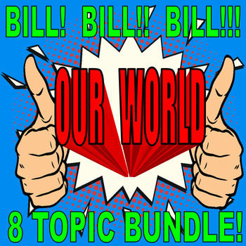 Preview of Bill Nye the Science Guy : OUR WORLD Bundle (8 video sheets / Social Studies)