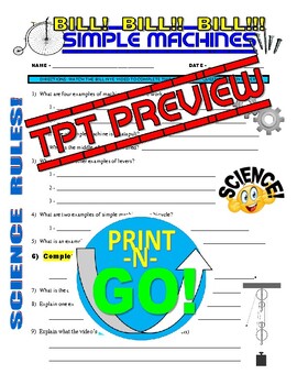 Worksheets On Simple Machines Teaching Resources TPT