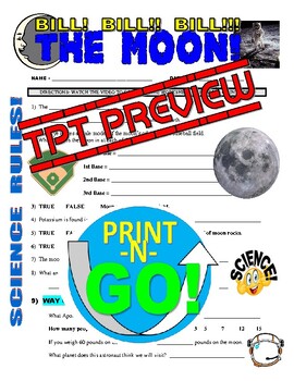 Bill Nye The Science Guy Moon Space Planets Video Worksheet