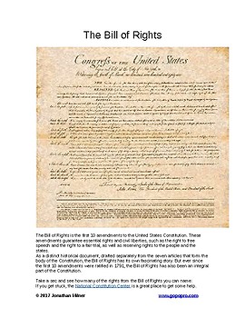 Bill Of Rights Scavenger Hunt by AP Government and Politics | TpT