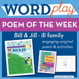 Bill and Jill - ill Word Family Poem of the Week - Short V