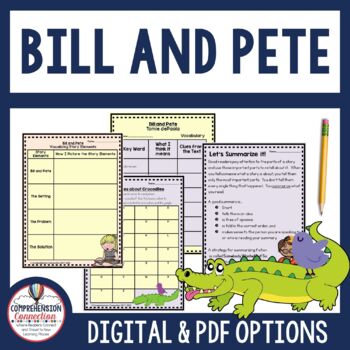 Preview of Bill and Pete by Tomie dePaola Comprehension Activities in Digital and PDF