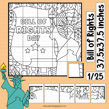 Preview of Bill of Rights Activity US Constitution Bulletin Board Coloring Pages Poster Art