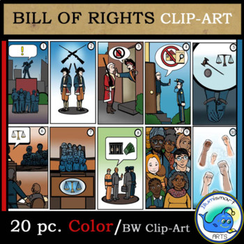 Preview of Bill of Rights Amendments American History Clip-Art