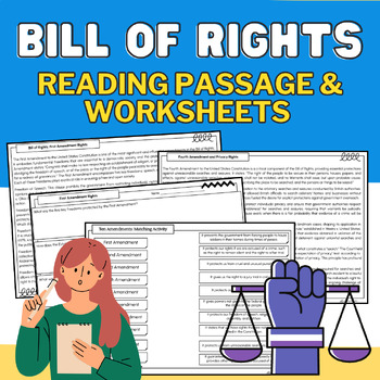 Preview of Bill of Rights & Amendments US Constitution Informational Passages & Worksheets