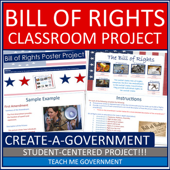 Preview of Bill of Rights Constitution Poster Project or Google Slides American Government