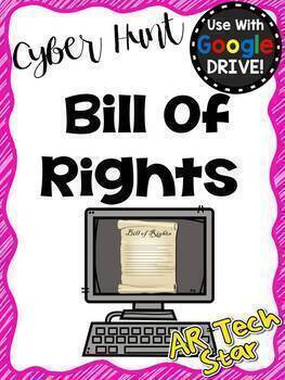 Preview of Bill of Rights Digital Cyber Hunt for Google Slides-Distance Learning