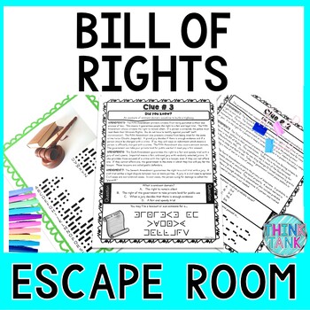 Preview of Bill of Rights ESCAPE ROOM - Reading Comprehension - U.S. Constitution