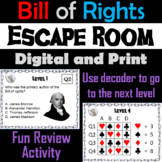 Bill of Rights Activity Escape Room: US Constitution, Civi