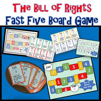 Preview of Bill of Rights Fast Five Board Game