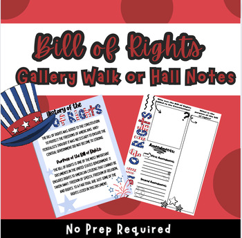 Preview of Bill of Rights Gallery Walk or Hall Notes