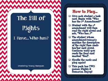 Preview of Bill of Rights - I Have...Who Has? UPDATED