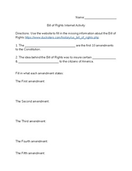 Preview of Bill of Rights Internet Activity