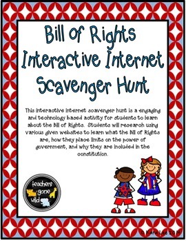 Preview of Bill of Rights Internet Scavenger Hunt
