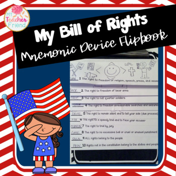 Preview of Bill of Rights Mnemonic Device Flipbook