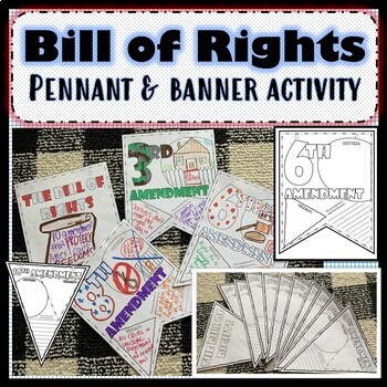 Preview of Bill of Rights Pennant Banner Concept Word Wall Activity SS.7.CG.2.3