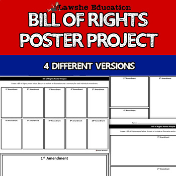 Preview of Bill of Rights Poster Project Activities Student Centered Government US History