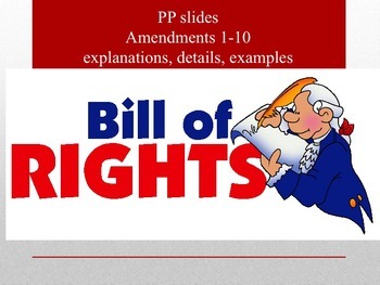 Preview of Bill of Rights Power Point Amendments 1-10