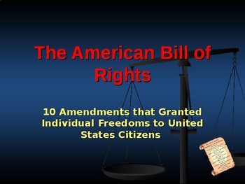 Preview of Establishing the US Government - The Bill of Rights