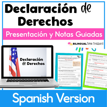 Preview of Bill of Rights PowerPoint Presentation and Guided Notes in Spanish