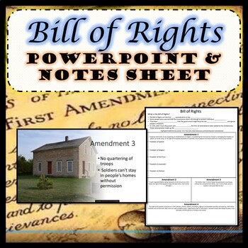 Preview of Bill of Rights PowerPoint and Notes SS.7.CG.2.3
