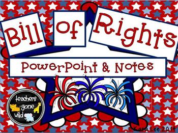 Preview of Bill of Rights PowerPoint and Notes Sheet