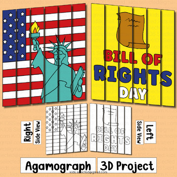 Preview of Bill of Rights Project US Activity Bulletin Board Coloring Page Agamograph Craft