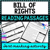 Bill of Rights Reading Passages, Questions and Text Markin