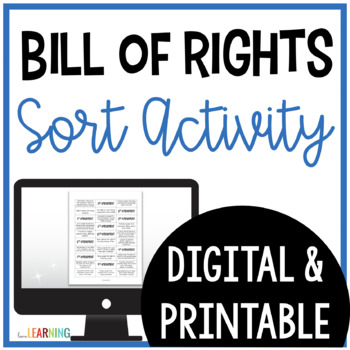 Preview of Bill of Rights Sort Activity with Scenarios - US Constitution Day