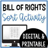 Bill of Rights Sort Activity with Scenarios - US Constitution Day