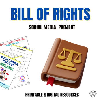 Preview of Bill of Rights Social Media Project with Digital Resources: Grades 6-12
