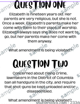 Preview of Bill of Rights Task Cards