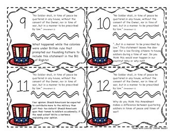 Bill of Rights Task Cards- 5th Grade and Higher | TpT