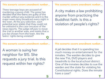 Preview of Bill of Rights - Task Cards