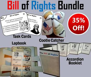 Preview of US Constitution: Bill of Rights Activities Bundle - Task Cards, Foldables, etc.
