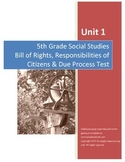 Bill of Rights Test--5th Grade Social Studies