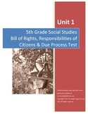 Bill of Rights Test AND Completed Study Guide--5th Grade S