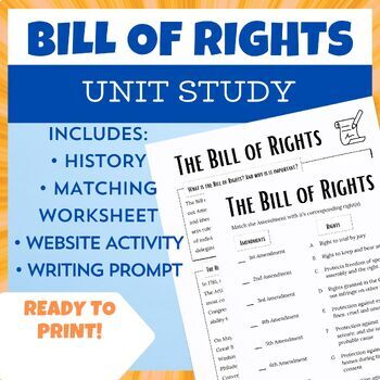 Preview of Bill of Rights Unit Study