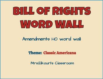 Preview of Bill of Rights Word Wall