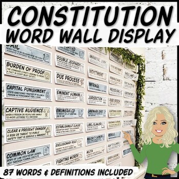 Preview of Constitution & Bill of Rights Word Wall Bulletin Board Display