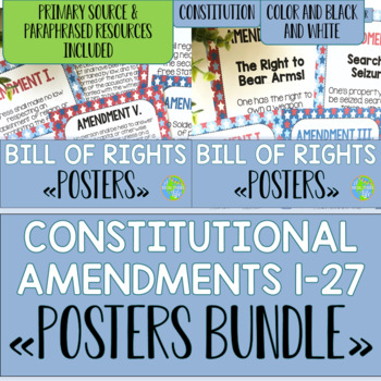 Preview of Bill of Rights and Constitutional Amendments Posters BUNDLE