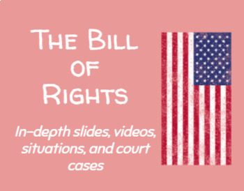 Preview of Bill of Rights and SCOTUS Project (10 amendments, examples, court cases)
